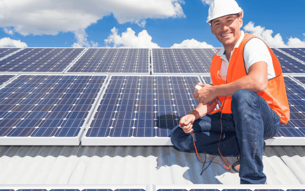 Instalación de paneles solares en Barcelona en tejado de edificio residencial urbano